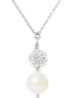 Pearl Addict Srebrny naszyjnik z zawieszką - dł. 42 cm rozmiar: onesize