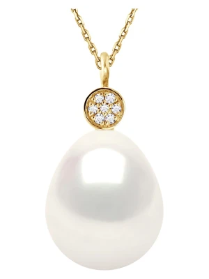 Pearl Addict Złoty naszyjnik z diamentami i perłą - dł. 42 cm rozmiar: onesize
