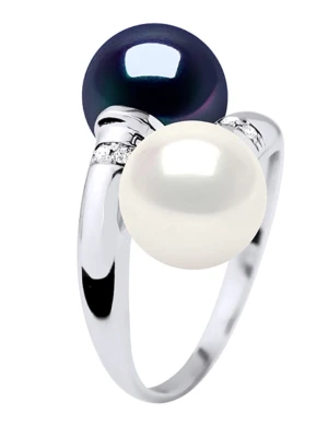 Pearl Addict Złoty pierścionek z diamentami i perłami rozmiar: 56