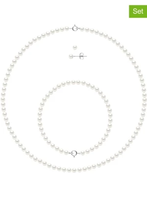 Pearline 3-częściowy zestaw biżuterii z perłami w kolorze białym rozmiar: onesize