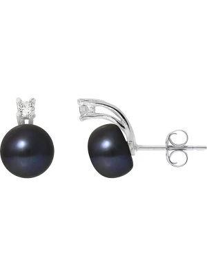 Pearline Srebrne kolczyki-wkrętki z kryształkami i perłami w kolorze tahiti rozmiar: onesize
