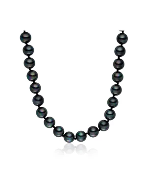 Pearls of London Naszyjnik perłowy w kolorze antracytowym - dł. 43 cm rozmiar: onesize