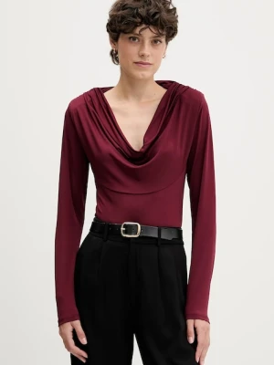 Pedro del Hierro bluzka damska kolor bordowy gładka 8622505