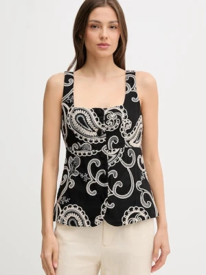 Pedro del Hierro bluzka damska kolor czarny wzorzysta 7659081