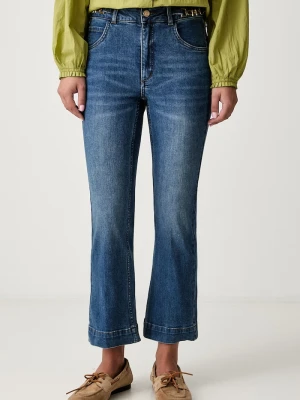 Pedro del Hierro jeansy flare damskie niebieski