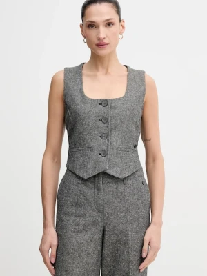 Pedro del Hierro kamizelka kolor szary jednorzędowa 7312264