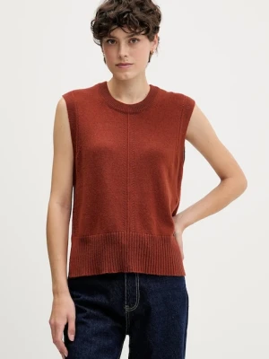 Pedro del Hierro kamizelka z dodatkiem wełny damski kolor pomarańczowy 5502016