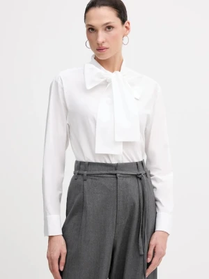 Pedro del Hierro koszula damska kolor biały relaxed z wiązanym dekoltem 6632008
