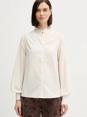 Pedro del Hierro koszula sztruksowa damska kolor beżowy regular ze stójką 6632017