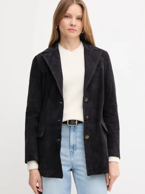 Pedro del Hierro marynarka zamszowa kolor granatowy jednorzędowa gładka 5492121