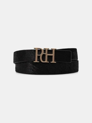 Pedro del Hierro pasek skórzany damski kolor czarny 4692163