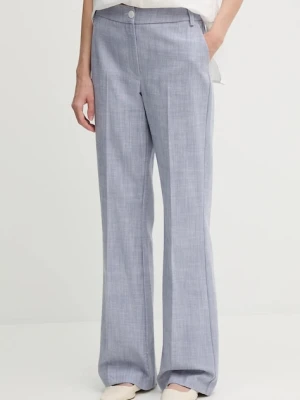 Pedro del Hierro spodnie bawełniane damskie kolor niebieski proste high waist 7609755