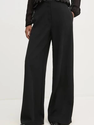 Pedro del Hierro spodnie damskie kolor czarny szerokie high waist 7608776