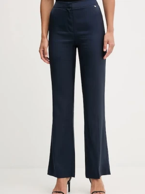 Pedro del Hierro spodnie damskie kolor granatowy szerokie high waist 7602509