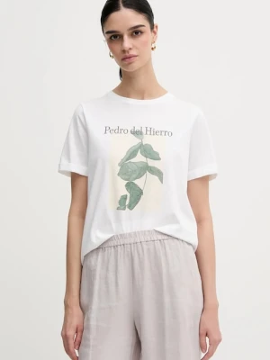 Pedro del Hierro t-shirt bawełniany damski kolor biały 4539617