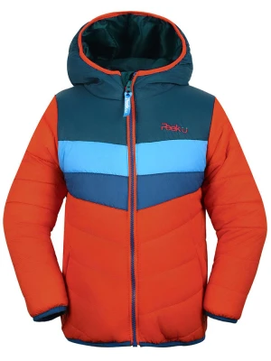 Peek U Całoroczna kurtka pikowana "Baz" w kolorze pomarańczowo-niebieskim rozmiar: 122