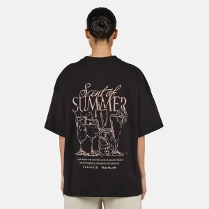 Pegador Tapo Heavy Oversized Tee kobiety T-Shirty i Polo czarny rozmiar Odzież