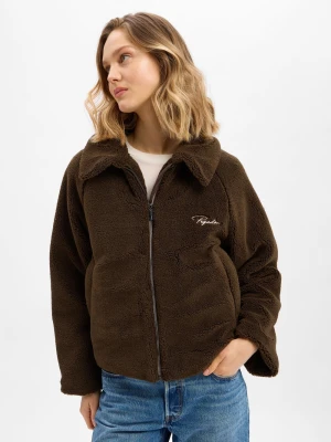PEGADOR Damska kurtka z pluszowym futerkiem - Laja Kobiety brązowy jednolity,