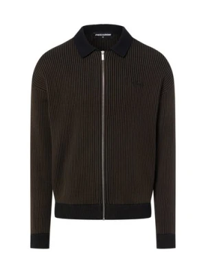 PEGADOR Męski kardigan - Haflong Mężczyźni Bawełna czarny|zielony marmurkowy,