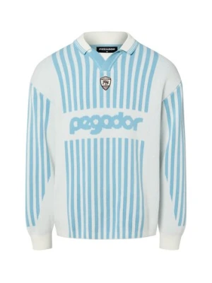 PEGADOR Męski sweter z dzianiny - Davos Mężczyźni biały|niebieski wzorzysty,