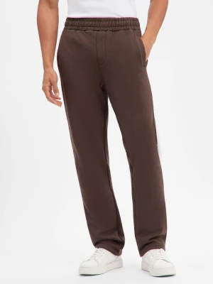 PEGADOR Męskie spodnie do biegania Mężczyźni Bawełna brązowy jednolity,