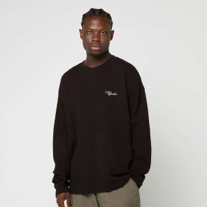 Pegador Signar Oversized Waffle Longsleeve Washed mężczyźni Długie rękawy czarny rozmiar Odzież