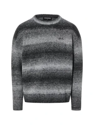 PEGADOR Sweter - Deventer Mężczyźni Sztuczne włókno czarny|biały w paski,