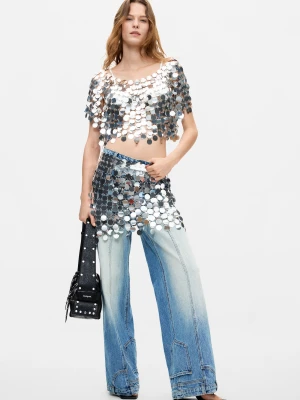 Peleryna z cekinami Desigual MATERIAL FINISHES