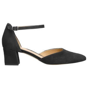 Czarne czółenka damskie na niskim obcasie 35086-61 Wojas