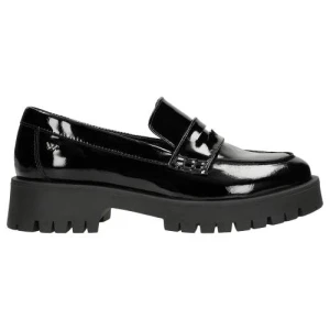 Czarne lakierowane mokasyny damskie 46124-31 Wojas