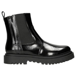 Czarne lakierowane botki męskie sztyblety 20025-31 Wojas