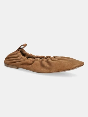 Pepe Jeans baleriny zamszowe POPPY BASIC brązowy