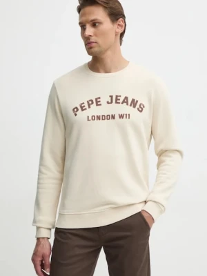 Pepe Jeans bluza bawełniana ALDRIDGE CREW beżowy