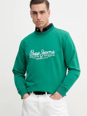 Pepe Jeans bluza bawełniana DUMAS CREW zielony