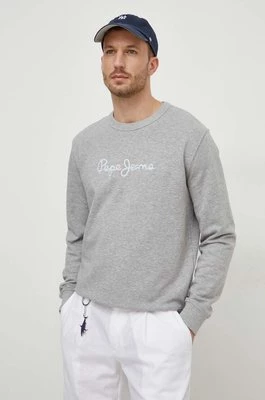 Pepe Jeans bluza bawełniana Joe Crew męska kolor szary z aplikacją PM582574