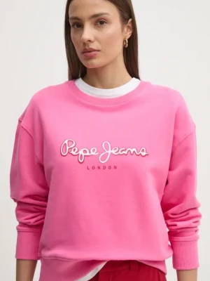 Zdjęcie produktu Pepe Jeans bluza bawełniana MADDY damska kolor różowy z nadrukiem PL581484