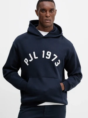 Pepe Jeans bluza bawełniana męska kolor granatowy z kapturem z aplikacją PM5800006