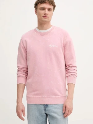 Zdjęcie produktu Pepe Jeans bluza bawełniana męska kolor różowy wzorzysta PM582918