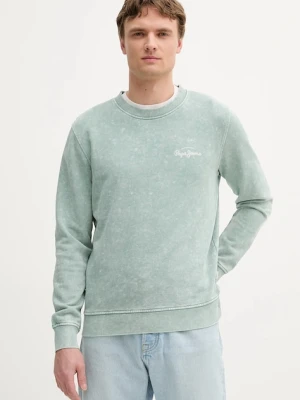 Pepe Jeans bluza bawełniana męska kolor zielony wzorzysta PM582918