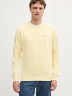 Pepe Jeans bluza bawełniana męska kolor żółty wzorzysta PM582918
