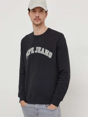 Pepe Jeans bluza bawełniana Raven męska kolor czarny z nadrukiem PM582555