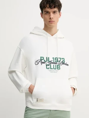 Zdjęcie produktu Pepe Jeans bluza bawełniana TALBOT HOODIE męska kolor biały z kapturem z aplikacją PM582848