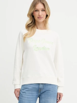 Pepe Jeans bluza damska kolor biały z aplikacją PL581524