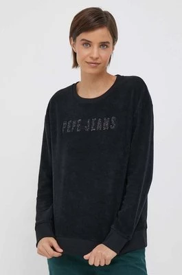 Pepe Jeans bluza damska kolor czarny z aplikacją
