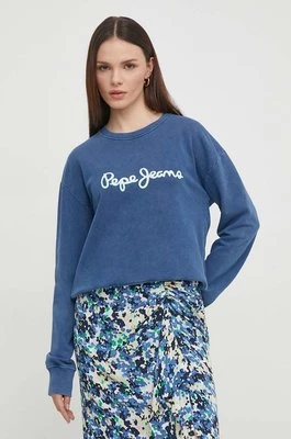 Pepe Jeans bluza LANA damska kolor niebieski z nadrukiem PL581430