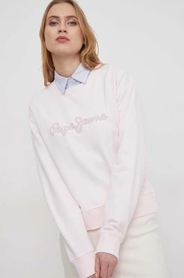 Pepe Jeans bluza damska kolor różowy z nadrukiem