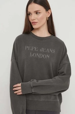Pepe Jeans bluza damska kolor szary z aplikacją