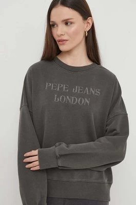 Pepe Jeans bluza KELLY damska kolor szary z aplikacją PL581426