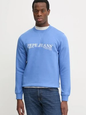 Pepe Jeans bluza DYLAN CREW męska kolor fioletowy z aplikacją PM582756