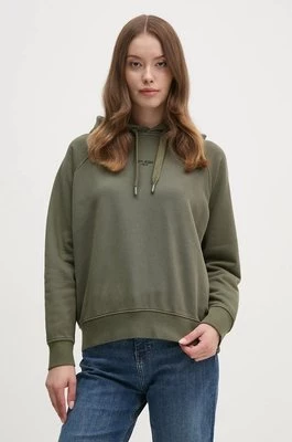 Pepe Jeans bluza FELICITY HOODIE damska kolor zielony z kapturem gładka PL581462